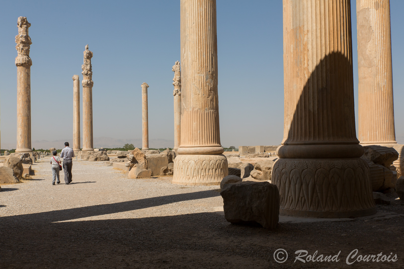 Persepolis. Du haut de l'escalier, vue sur l'Apadana.